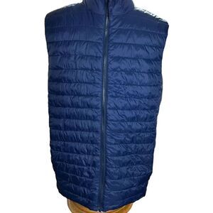 Lands' End Primaloft Puffer Vest Unisex XL Navy Blue Zip Up Insulated Jacket